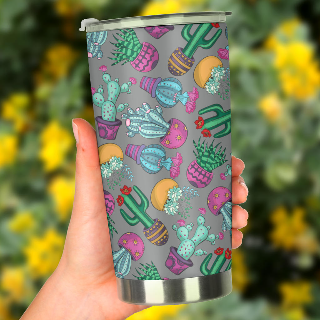 Cactus Colorful Print Pattern Tumbler