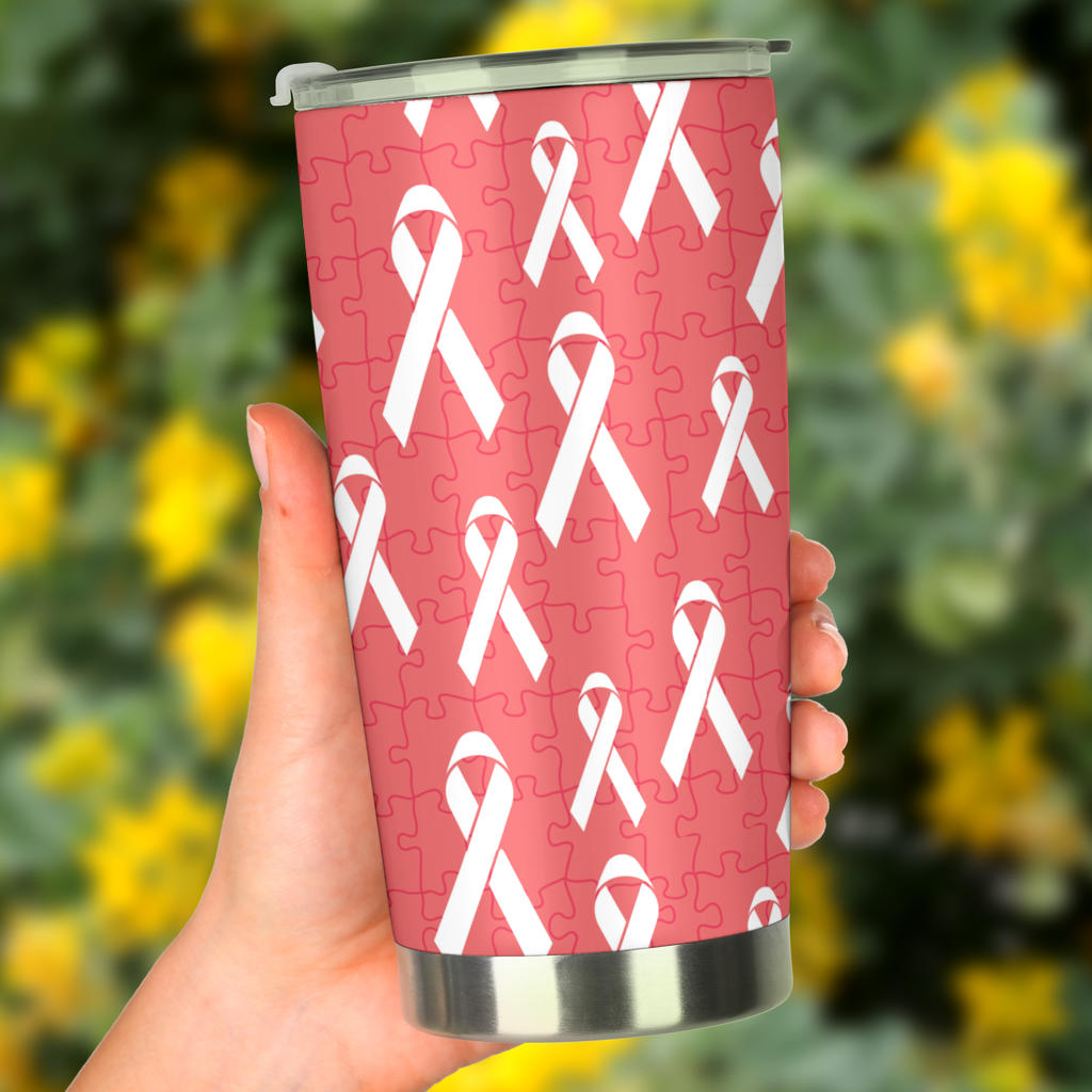 Autism Awareness Ribbon Design Print Tumbler