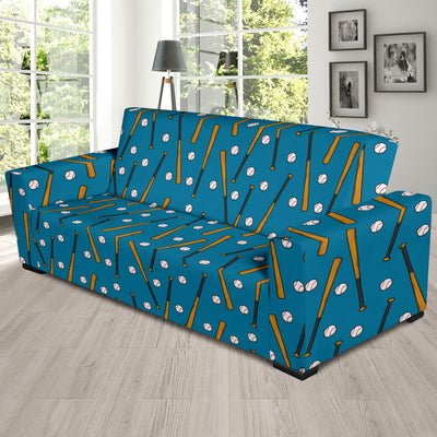 Baseball Pattern Print Design 01 Sofa Slipcover