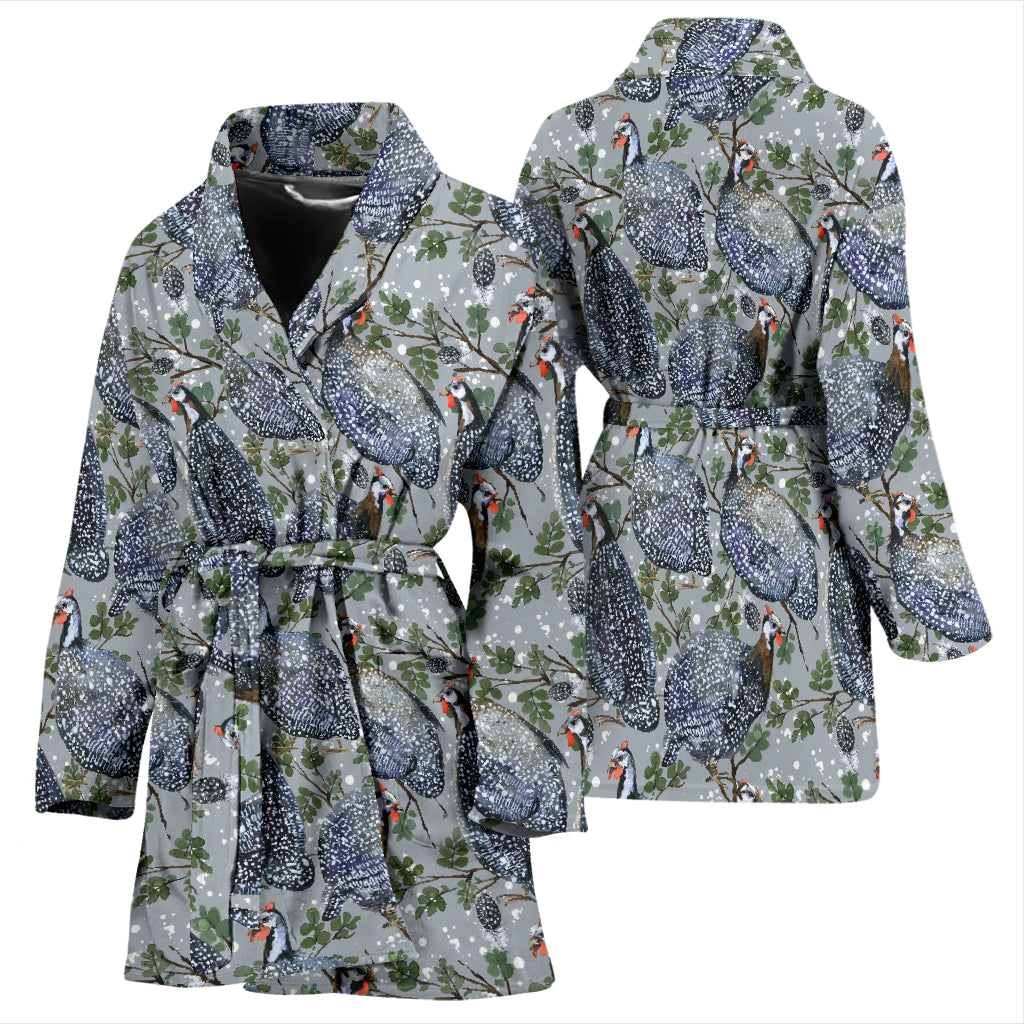 Guinea Fowl Print Design LKS402 Women Bathrobe
