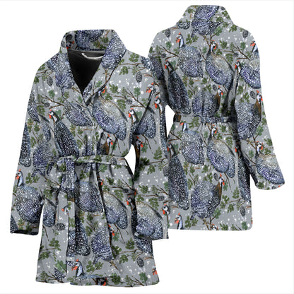 Guinea Fowl Print Design LKS402 Women Bathrobe
