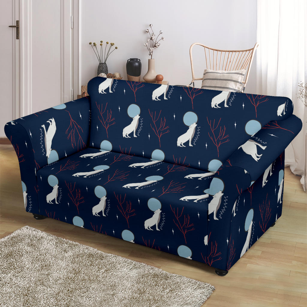 Wolf Moon Print Design LKS304 Loveseat Couch Slipcover