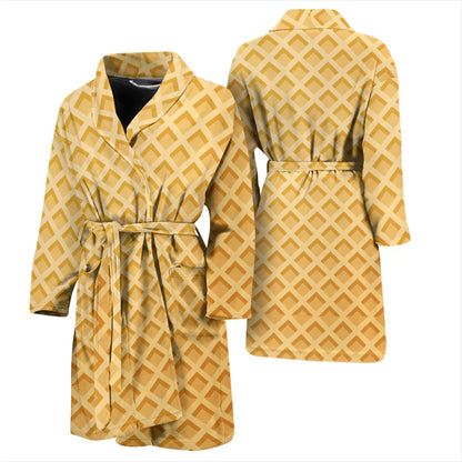 Waffle Texture Print Design LKS302 Men Bathrobe