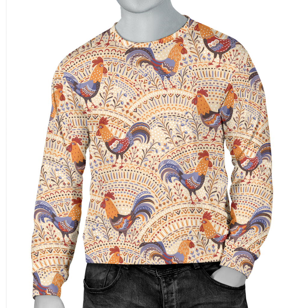 Chicken Boho Style Pattern Men Long Sleeve Sweatshirt
