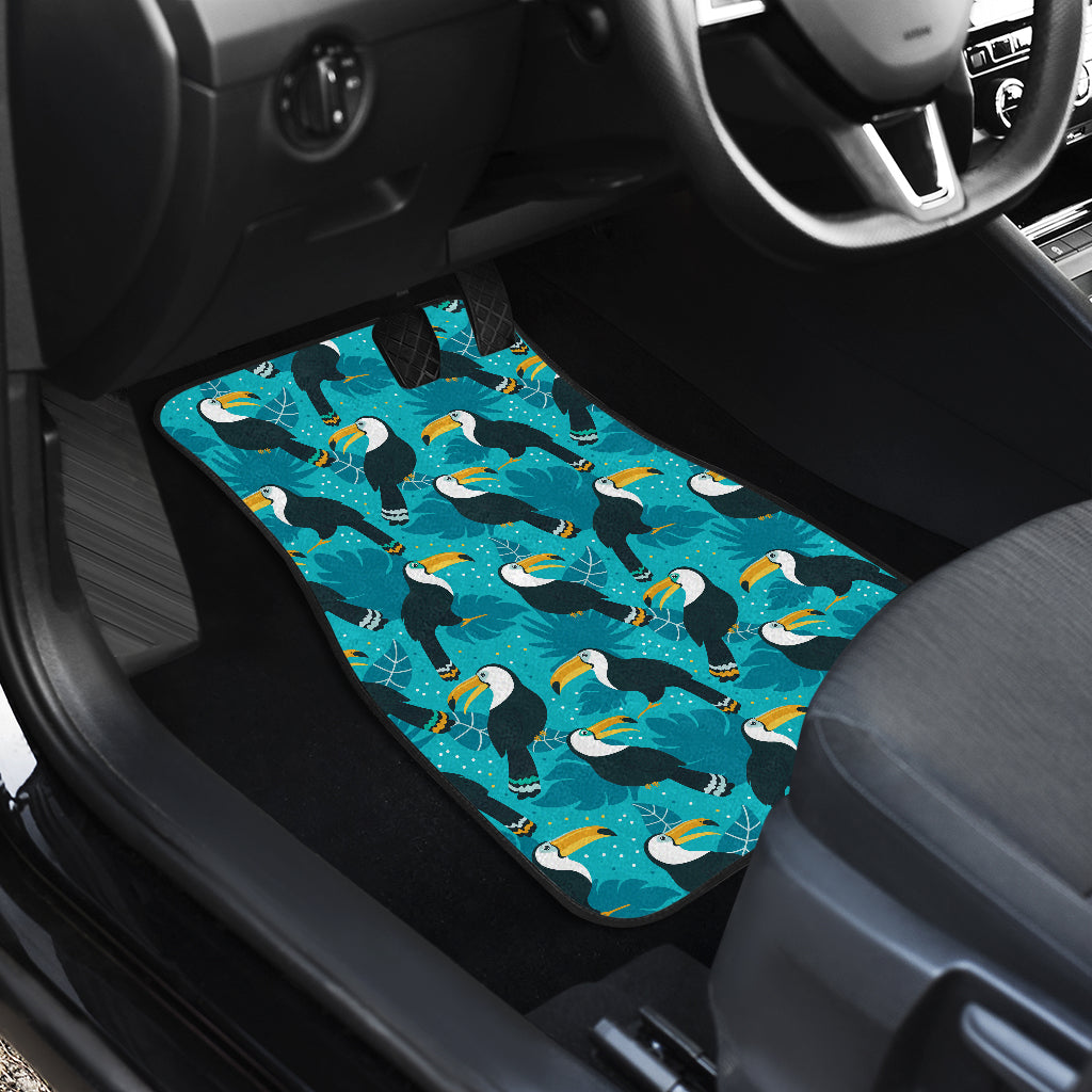 Toucan Parrot Pattern Print Car Floor Mats Front Back