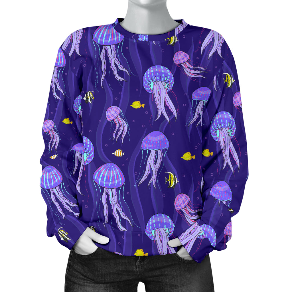 Jellyfish Style Print Women Long Sleeve Sweatshirt