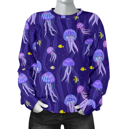 Jellyfish Style Print Women Long Sleeve Sweatshirt