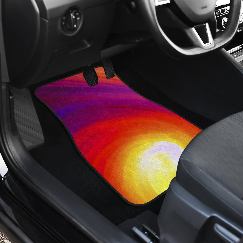 Vortex Twist Swirl Flame Themed Car Floor Mats Front Back