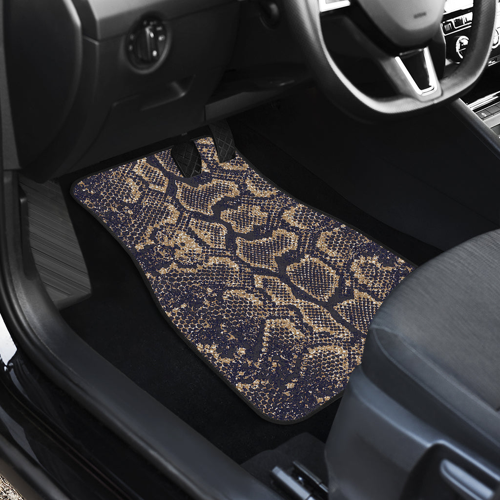 Snake Skin Pattern Print Car Floor Mats Front Back