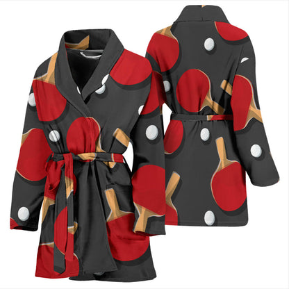 Ping Pong Pattern Print Design A05 Women Bathrobe