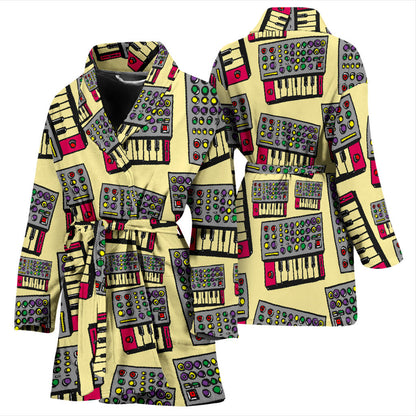 Synthesizer Pattern Print Design 01 Women Bathrobe