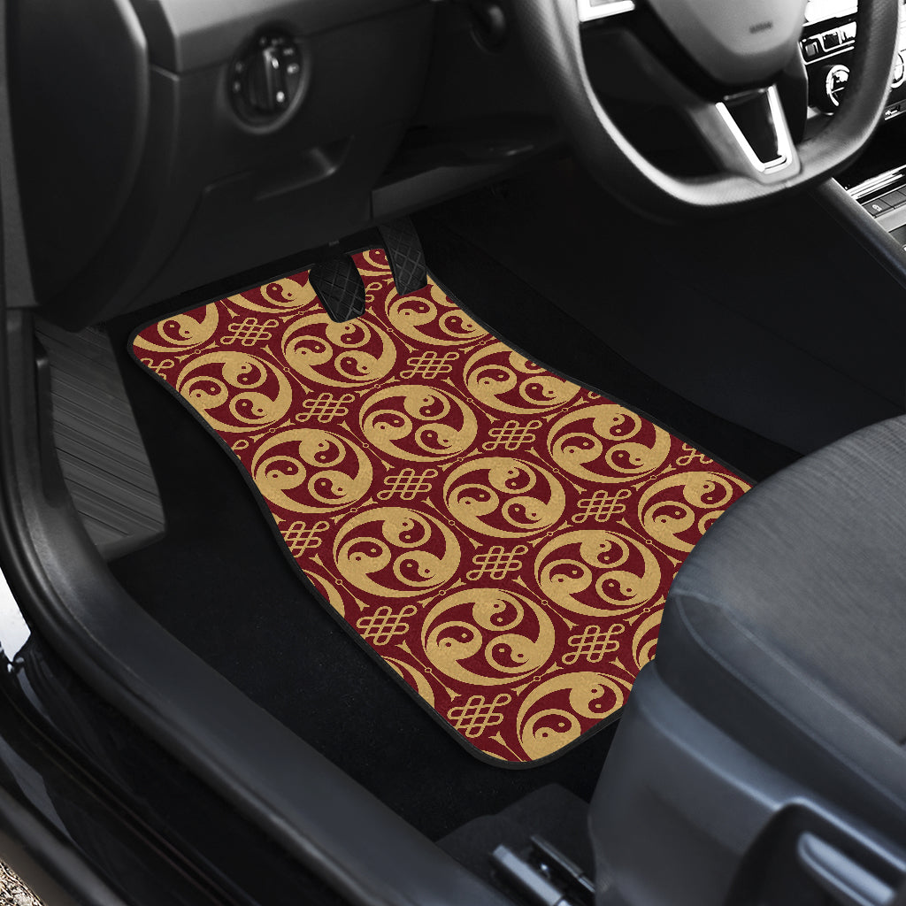 Yin Yang Style Pattern Design Print Car Floor Mats Front Back