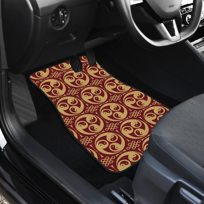 Yin Yang Style Pattern Design Print Car Floor Mats Front Back