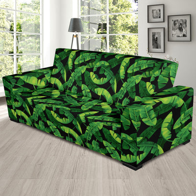 Banana Leaf Pattern Print Design 02 Sofa Slipcover