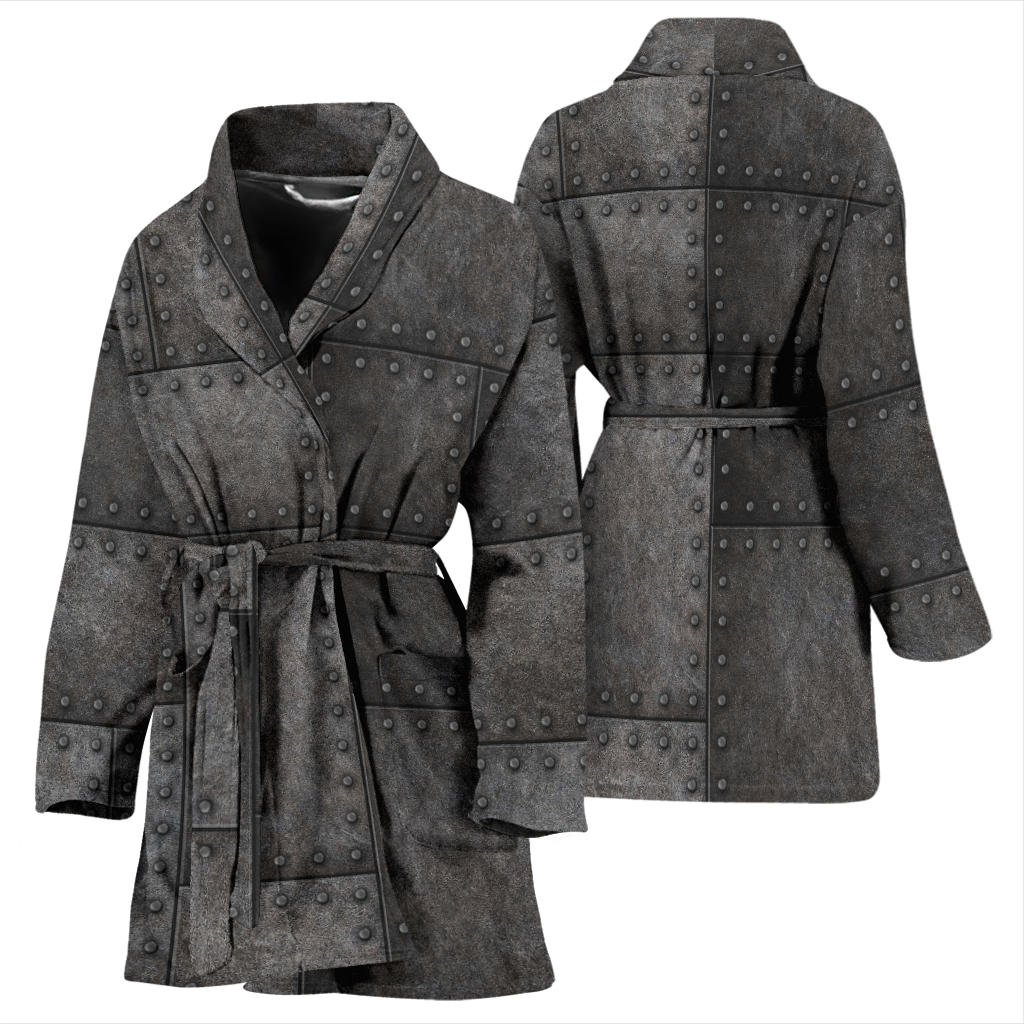 Armor Pattern Print Design 02 Women Bathrobe