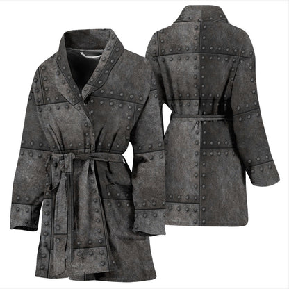 Armor Pattern Print Design 02 Women Bathrobe