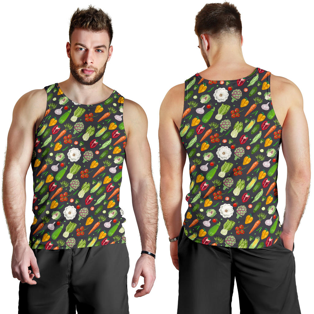 Vegan Pattern Themed Design Print Men Tank Top