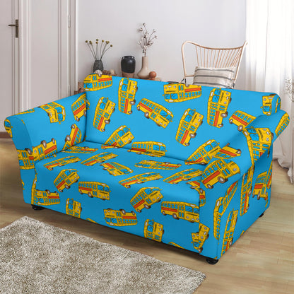 School Bus Print Design LKS302 Loveseat Couch Slipcover