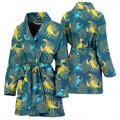 Scorpion Pattern Print Design 02 Women Bathrobe