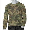 Camouflage Aztec Green Army Print Men Long Sleeve Sweatshirt