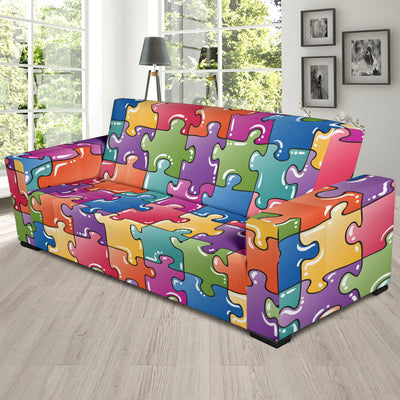 Puzzle Pattern Print Design A05 Sofa Slipcover