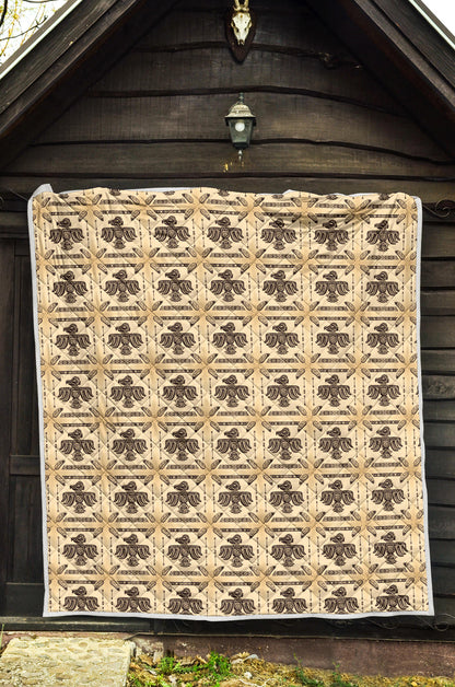 Native American Themed Design Print Quilt Bedspread