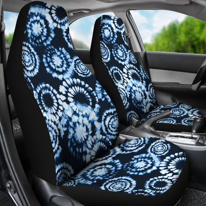 Tie Dye Dark Blue Print Design LKS306 Car Seat Covers