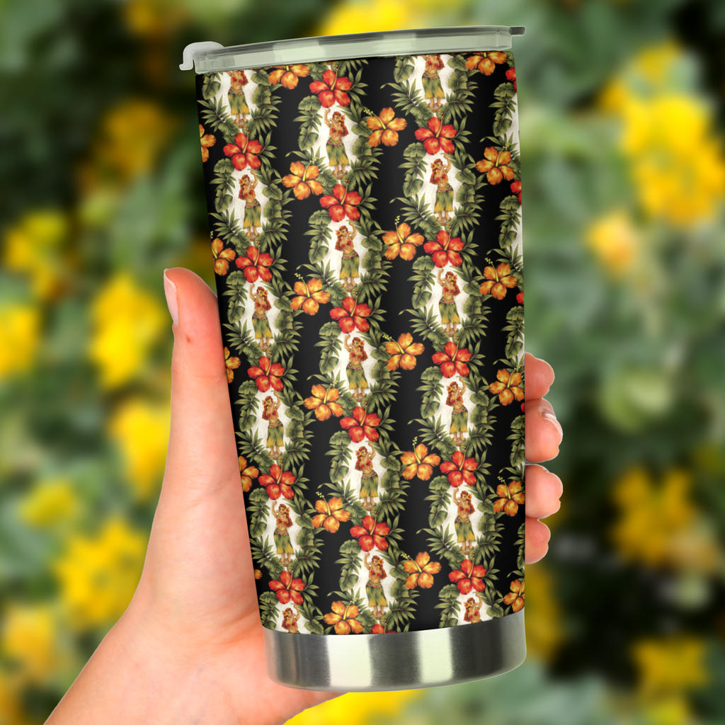 Hawaiian Flower Hula Hibiscus Print Tumbler