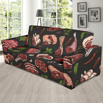 Meat Pattern Print Design 02 Sofa Slipcover