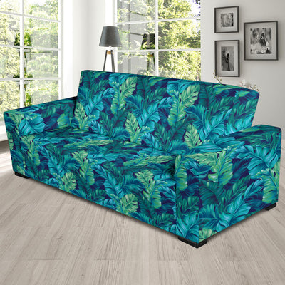 Banana Leaf Pattern Print Design 06 Sofa Slipcover