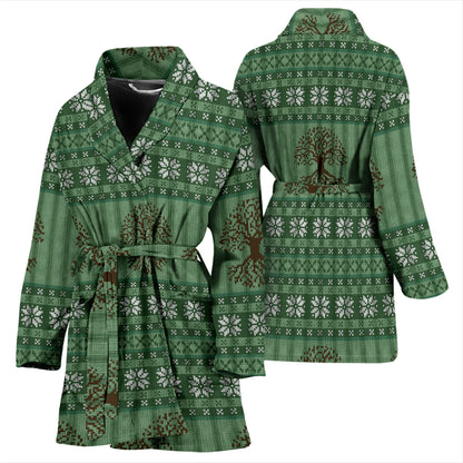 Tree Of Life Knit Style Print Design LKS301 Women Bathrobe