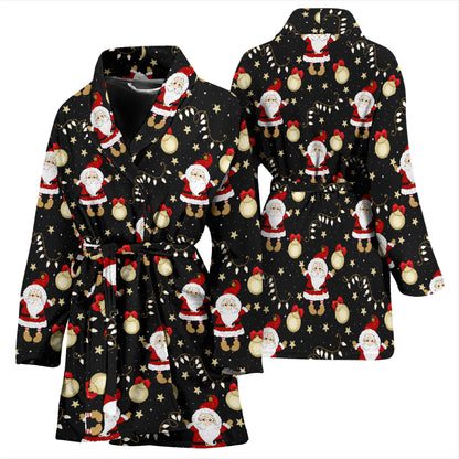 Santa Christmas Themed Print Design LKS307 Women Bathrobe