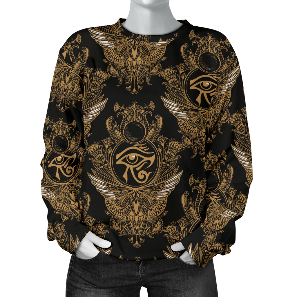 Eye of Horus Mandala Style Women Long Sleeve Sweatshirt