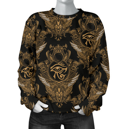 Eye of Horus Mandala Style Women Long Sleeve Sweatshirt
