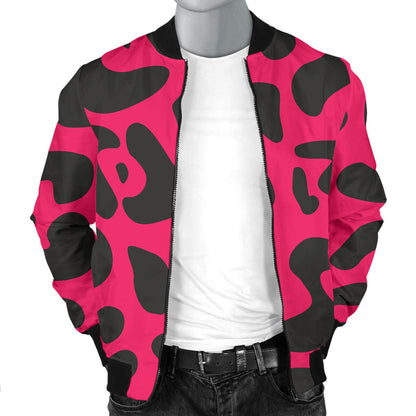 Cheetah Pink Print Pattern Men Bomber Jacket