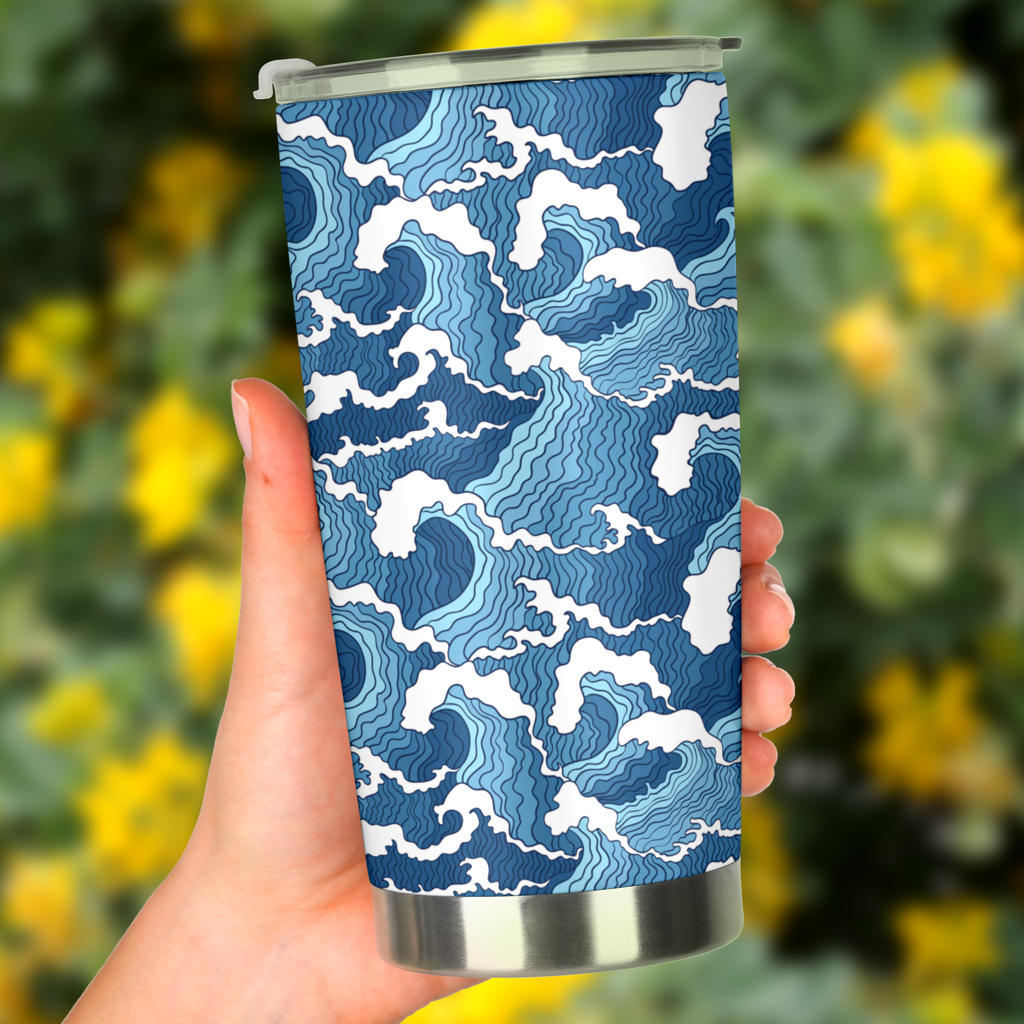 Wave Themed Pattern Print Tumbler