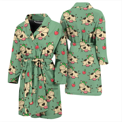 Cattle Print Design LKS402 Men Bathrobe