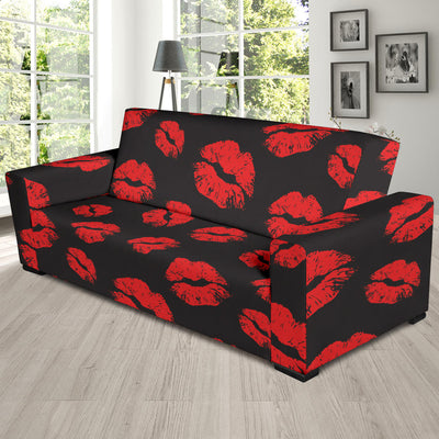 Lip Red Pattern Print Design 02 Sofa Slipcover