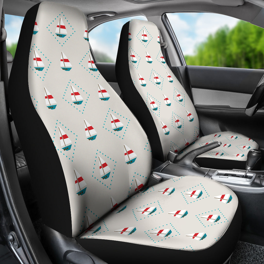 Sailboat Print Design LKS301 Car Seat Covers
