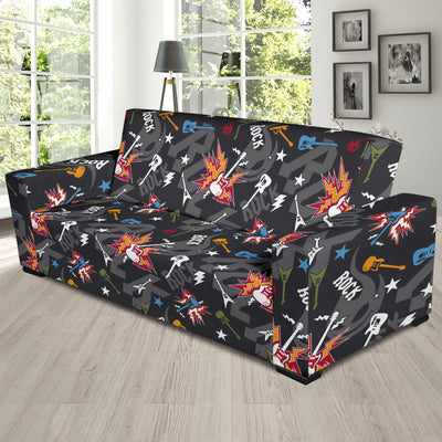 Rock and Roll Pattern Print Design A01 Sofa Slipcover