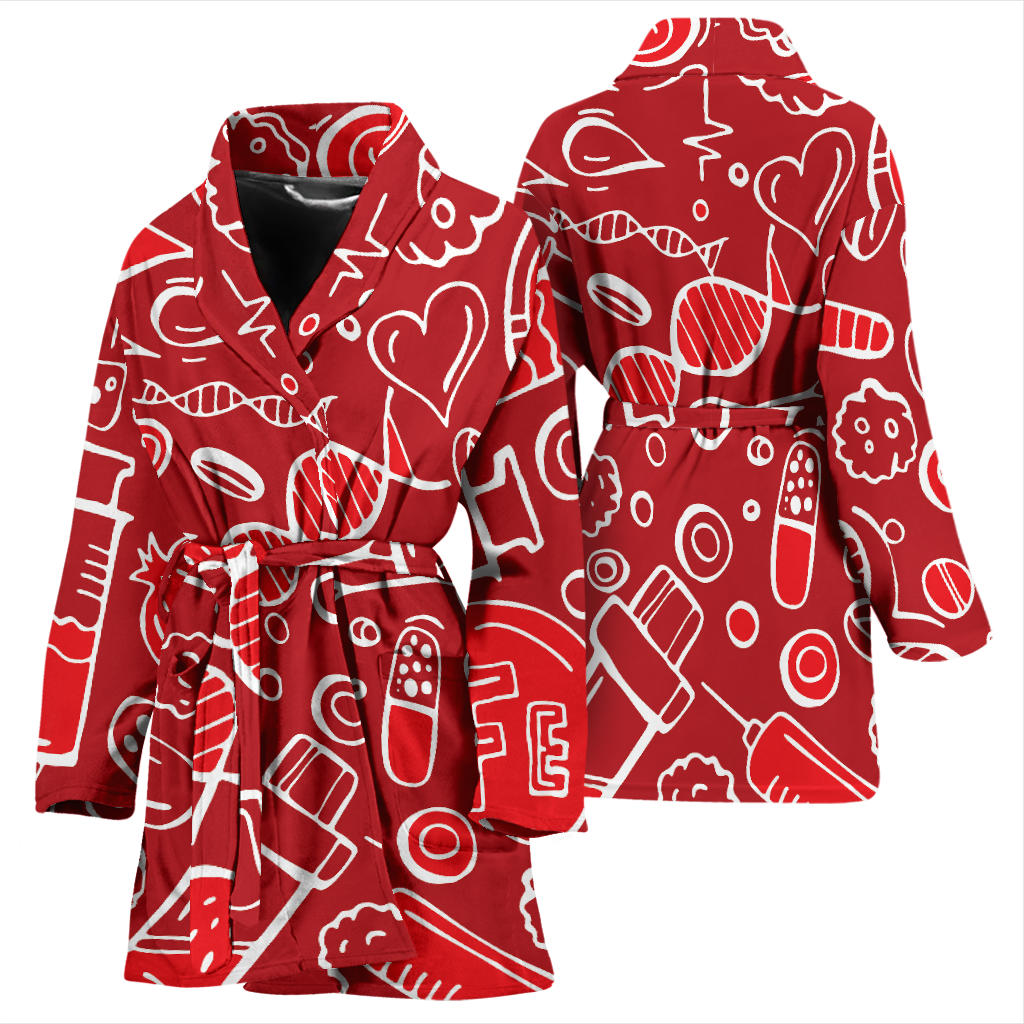 Phlebotomist Pattern Print Design A02 Women Bathrobe