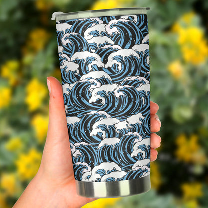Surf Wave Pattern Print Tumbler