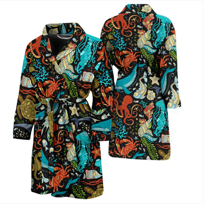 Underwater Animal Print Design LKS301 Men Bathrobe