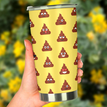 Emoji Poop Print Pattern Tumbler