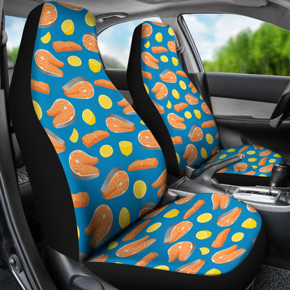 Salmon Steak With Lemon Print Design LKS308 Car Seat Covers