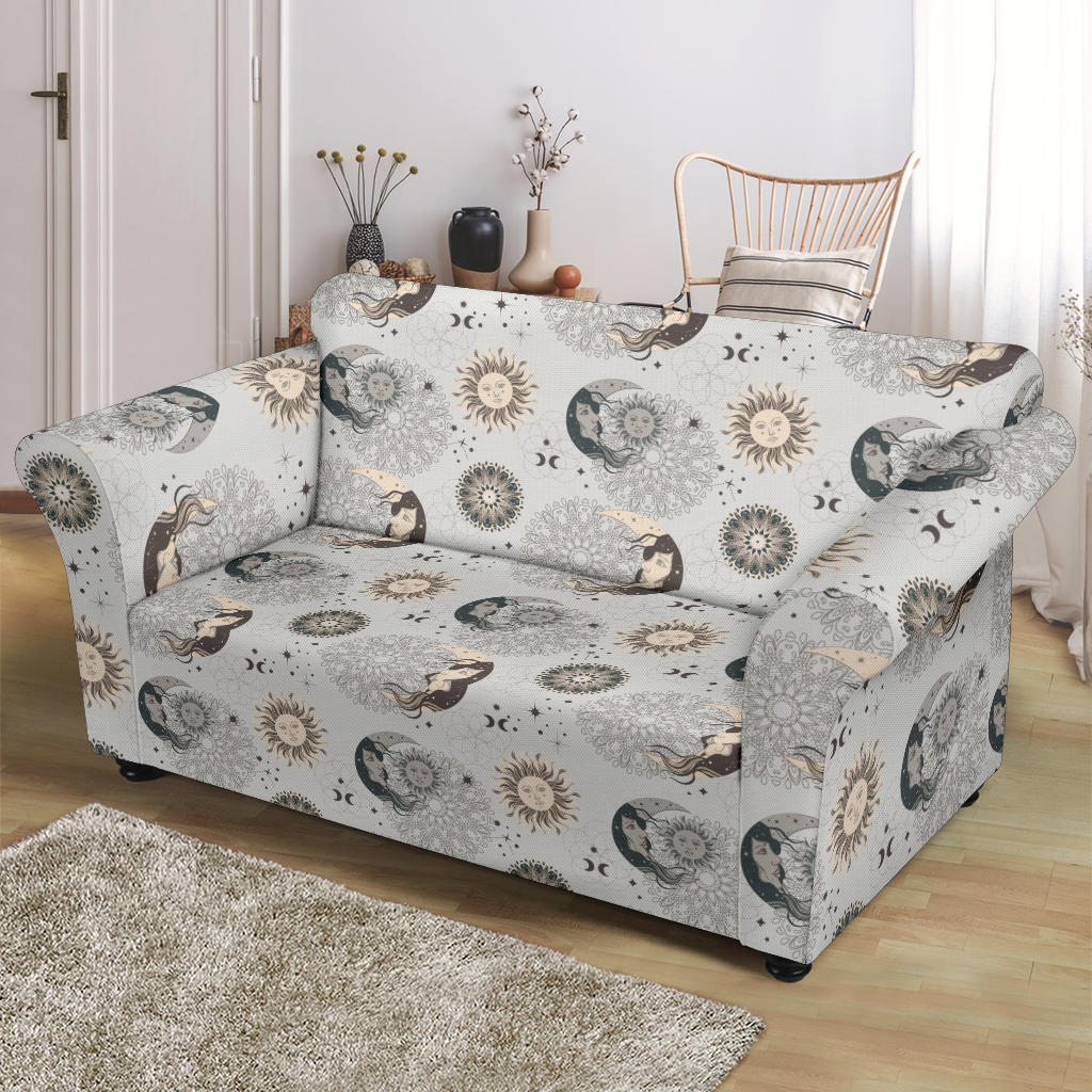Sun Moon Print Design LKS302 Loveseat Couch Slipcover
