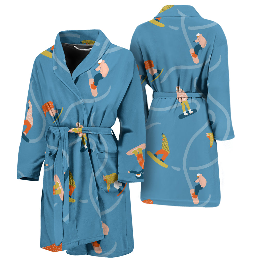 Snowboard Print Design LKS303 Men Bathrobe