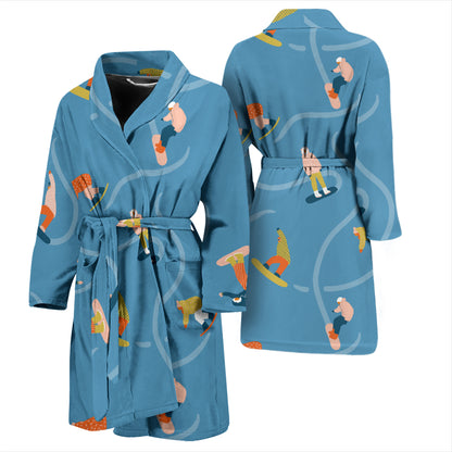 Snowboard Print Design LKS303 Men Bathrobe