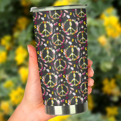 Peace Sign flowers Design Print Tumbler