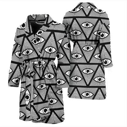 Third Eye Pattern Print Design LKS304 Men Bathrobe
